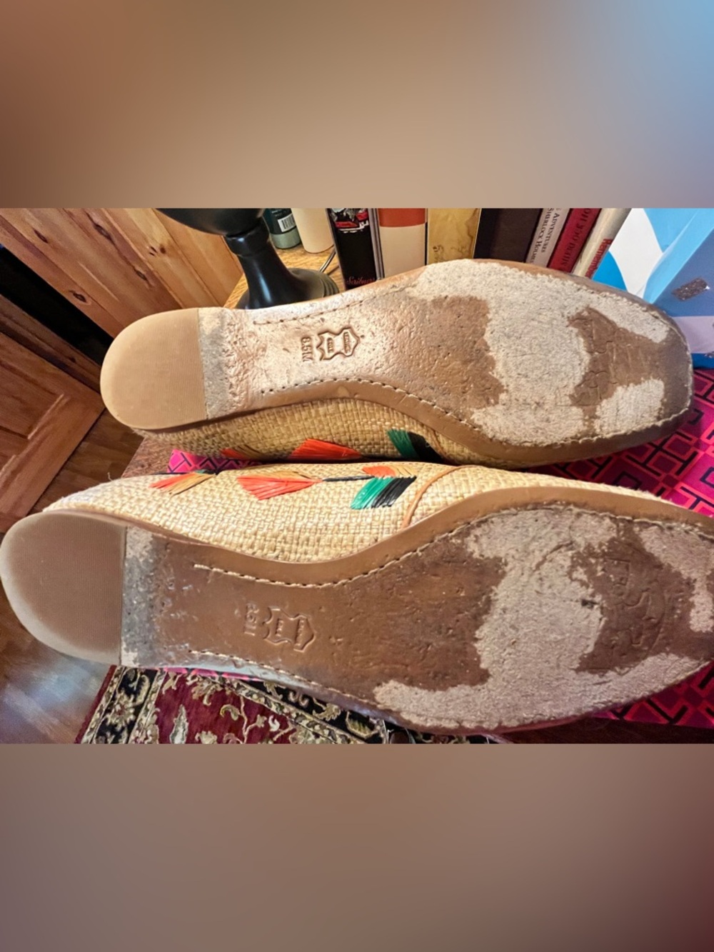 Tory Burch Raffia and Leather Geraldine Flats - Size 8.5 - Picture 5 of 9